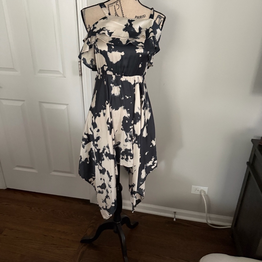 Bardot Elegant Midi Dress Size 12 | Ruffle Front Wedding Guest Cocktail Dress